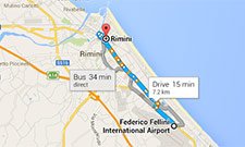 De la aeroportul din Rimini către centrul orașului