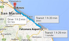 De la aeroportul din Ancona spre Rimini